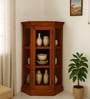 Vilina Mango Wood Corner Cabinet In Honey Oak finish