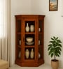 Vilina Mango Wood Corner Cabinet In Honey Oak finish