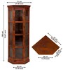 Vilina Mango Wood Tall Corner Cabine In Honey Oak finish