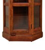 Vilina Mango Wood Tall Corner Cabine In Honey Oak finish