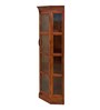 Vilina Mango Wood Tall Corner Cabine In Honey Oak finish