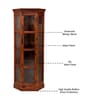 Vilina Mango Wood Tall Corner Cabine In Honey Oak finish