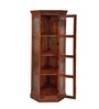 Vilina Mango Wood Tall Corner Cabine In Honey Oak finish