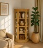 Vilina Mango Wood Tall Corner Cabinet In Natural finish