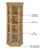 Vilina Mango Wood Tall Corner Cabinet In Natural finish