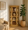 Vilina Mango Wood Tall Corner Cabinet In Natural finish