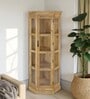Vilina Mango Wood Tall Corner Cabinet In Natural finish