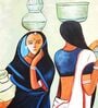 Village Ladies Handmade Oil Painting On Canvas Framed