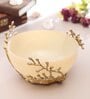 Vincent Glass Bowl in cream & Gold