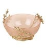 Vincent Glass Bowl in Peach & Gold
