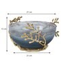 Vincent Glass Bowl in wavy grey & Gold