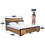 Vincent King Size Bed With Storage In Teak & Walnut Finish
