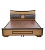 Vincent King Size Bed With Storage In Teak & Walnut Finish