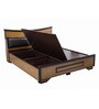 Vincent King Size Bed With Storage In Teak & Walnut Finish