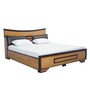 Vincent King Size Bed With Storage In Teak & Walnut Finish