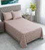 Vine Floral 400 TC Cotton Single Bed Size Flat Bedsheet With 2 Pillow Covers