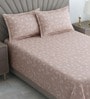 Vine Floral 400 TC Cotton Single Bed Size Flat Bedsheet With 2 Pillow Covers