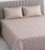 Vine Floral 400 TC Cotton Superking Size Flat Bedsheet With 2 Pillow Covers