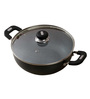 Vinod Cookware Vinod Cookware Aluminium Zest Marbilo Deep Kadai with Lid, 2-Pieces, 3.1 Ltr/24Cm, Black
