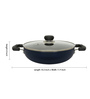 Non-Stick 3Mm Blue Kadai With Lid, 28 Cm, 4.3 Ltr, Aluminium