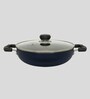 Non-Stick 3Mm Blue Kadai With Lid, 28 Cm, 4.3 Ltr, Aluminium