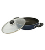 Non-Stick 3Mm Blue Kadai With Lid, 28 Cm, 4.3 Ltr, Aluminium