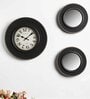 Black Plastic Vintage Modern Wall Clock