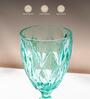 Vintage 300ml Teal Blue Crystal Glass (Set of 6) Wine Glass