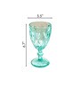 Vintage 300ml Teal Blue Crystal Glass (Set of 6) Wine Glass