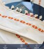 Vintage Braid Burnt Orange Embroidery Cotton Curtains for Long Door Pack of 1