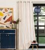 Vintage Braid Burnt Orange Embroidery Cotton Curtains for Long Door Pack of 1