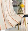 Vintage Braid Burnt Orange Embroidery Cotton Curtains for Window Pack of 1
