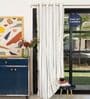 Vintage Braid Indigo Embroidery Cotton Curtains for Door Pack of 1