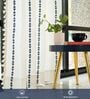 Vintage Braid Indigo Embroidery Cotton Curtains for Long Door Pack of 1