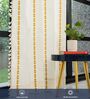 Vintage Braid Yellow Embroidery Cotton Curtains for Door Pack of 1