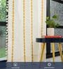 Vintage Braid Yellow Embroidery Cotton Curtains for Long Door Pack of 1