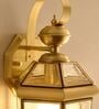 Vintage Brass Outdoor Wall Lantern Light with Clear Glass Shade