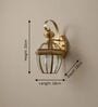 Vintage Brass Outdoor Wall Lantern Light with Clear Glass Shade