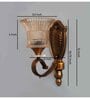 Vintage Brass Wall Sconce with Crystal Pendant and Decorative