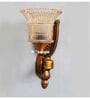 Vintage Brass Wall Sconce with Crystal Pendant and Decorative
