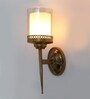Vintage Brass Wall Sconce with Decorative Cutout Design