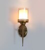 Vintage Brass Wall Sconce with Decorative Cutout Design