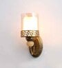 Vintage Brass Wall Sconce with Decorative Glass Shade