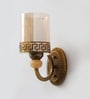 Vintage Brass Wall Sconce with Decorative Glass Shade