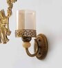 Vintage Brass Wall Sconce with Decorative Glass Shade