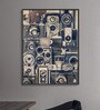 Vintage Cameras Multicolor Canvas Framed Art Print