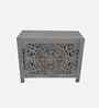 Vintage Solid Wood Hand Carved Sideboard in Grey Finish