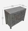 Vintage Solid Wood Hand Carved Sideboard in Grey Finish
