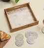 Vintage Charm Wooden Tray & Coaster Set