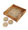 Vintage Charm Wooden Tray & Coaster Set